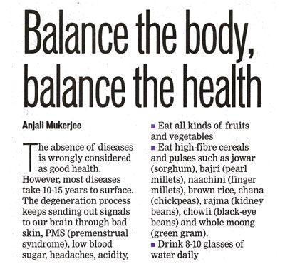 Balance the body, balance the health