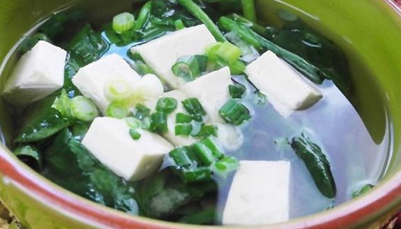 Spinach with Tofu Soup