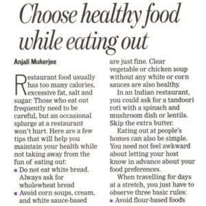 Choose healthy food while eating out