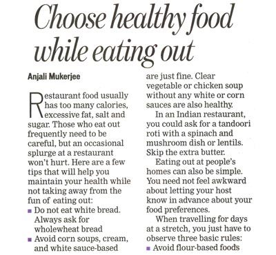 Choose healthy food while eating out