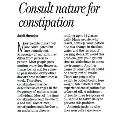 Consult nature for constipation