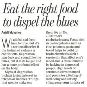 Eat the right food to dispel the blues