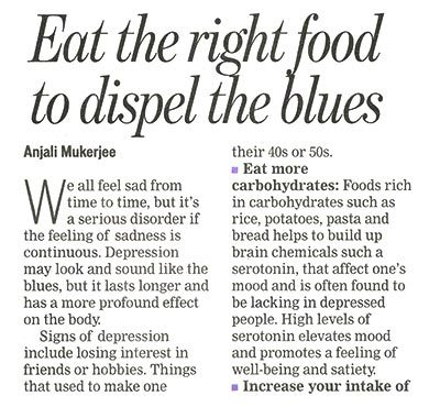 Eat the right food to dispel the blues