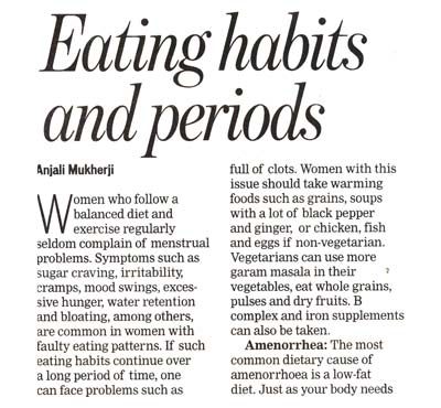 Eating habits and periods