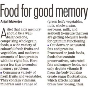 Food for good memory