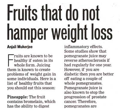 Fruits that do not hamper weight loss