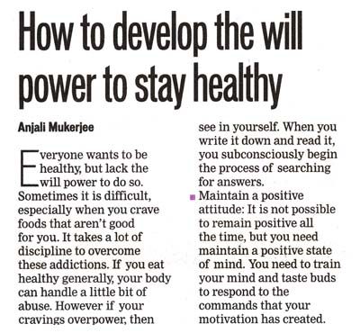 How to develop the will power to stay healthy