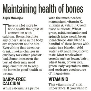 Maintaining health of bones