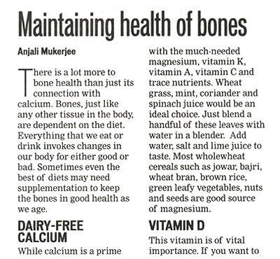 Maintaining health of bones