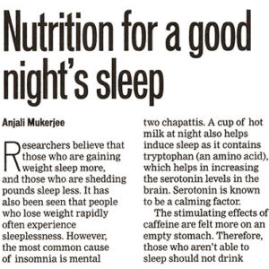 Nutrition for a good night’s sleep