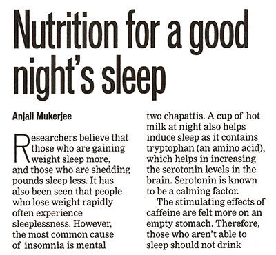 Nutrition for a good night’s sleep