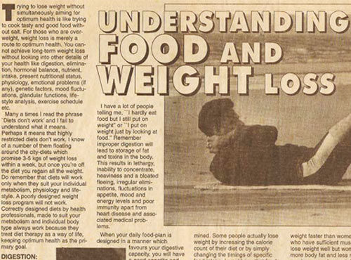 Understanding Food and Weight Loss