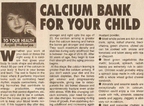 Calcium Bank For Your Child