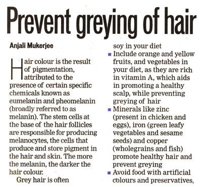 Prevent greying of hair