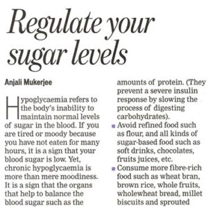 Regulate your sugar levels