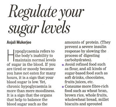 Regulate your sugar levels