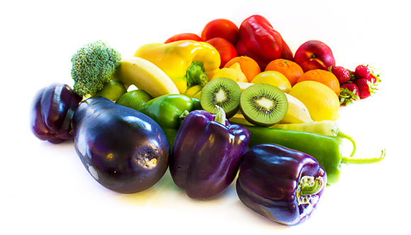 coloured vegetables 