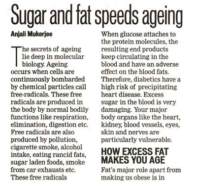 Sugar and fat speeds ageing