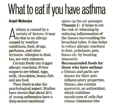 What to eat if you have asthma