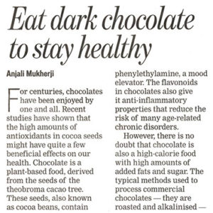 Eat dark chocolate to stay healthy