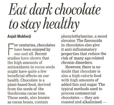 Eat dark chocolate to stay healthy