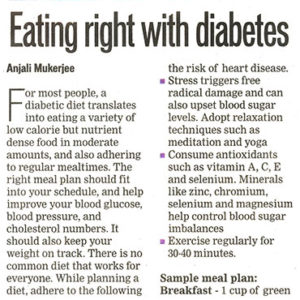 Eating right with diabetes