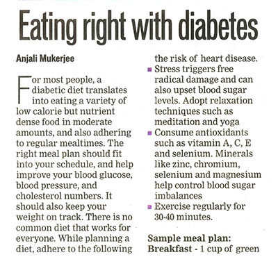 Eating right with diabetes