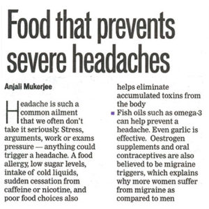 Food that prevents severe headaches