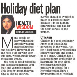 Holiday diet plan