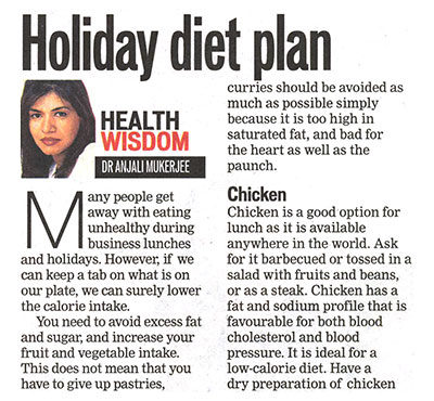 Holiday diet plan