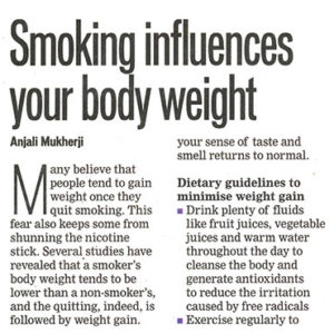 Smoking influences your body weight