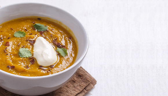 Fibre-rich Carrot Lentil Soup