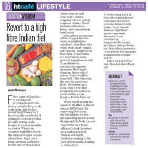 Revert to A High Fibre Indian Diet.