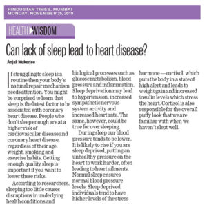 Can lack of sleep lead to heart disease ?